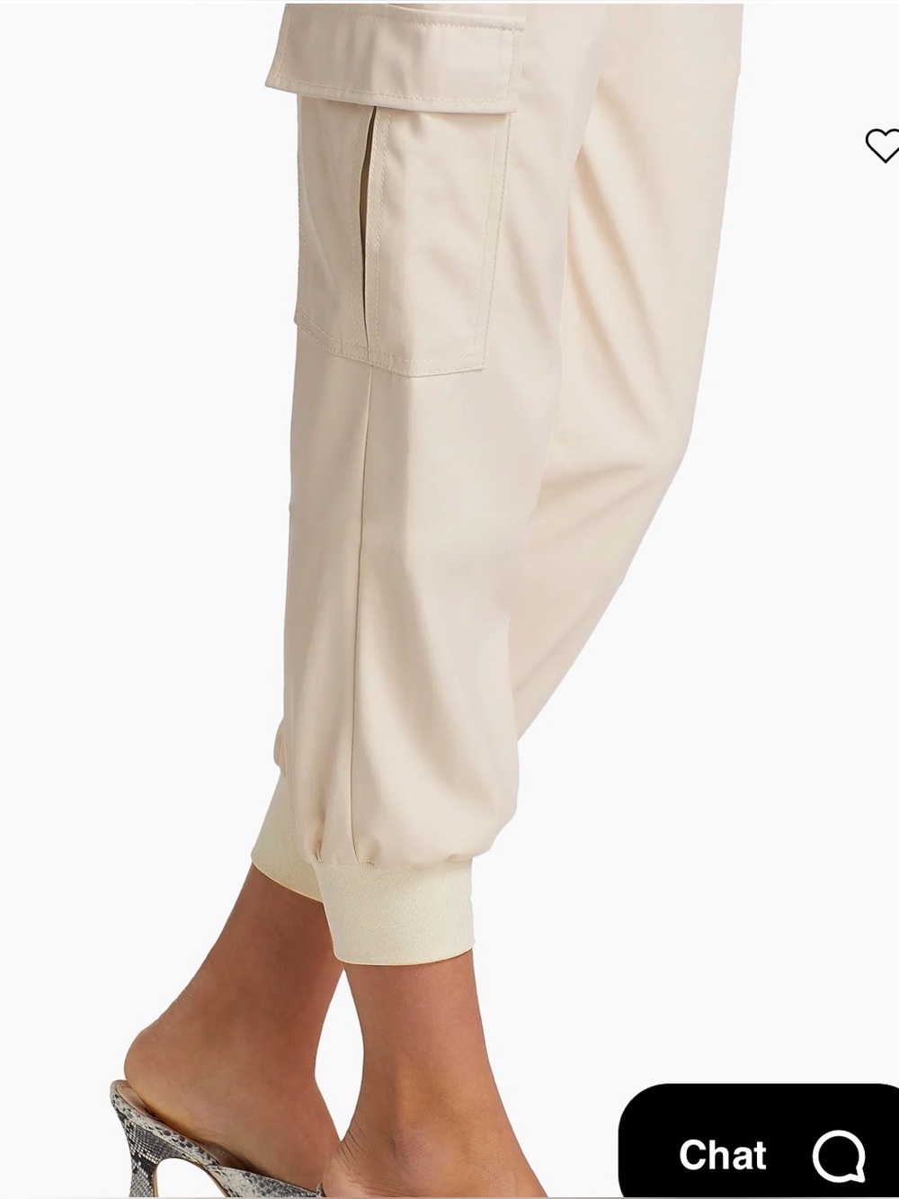 Cinq a Sept Giles Faux-Leather Ivory/Cream Cargo Jogger Pants, Size L, NWOT - Picture 2 of 6